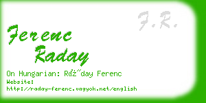 ferenc raday business card